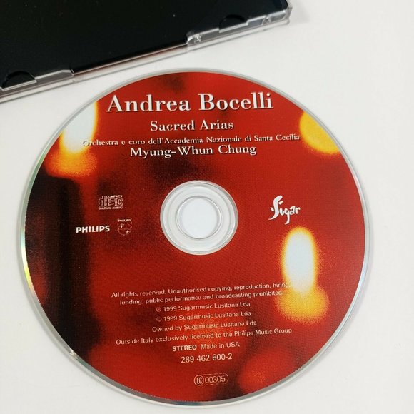 Andrea Bocelli CD Sacred Arias -90s -Opera Italian *MINOR WEAR - Picture 7 of 12